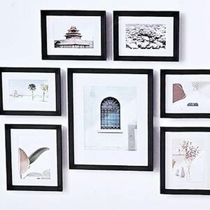 Umbra Gallery Photo Frames 7 Piece - Aged Walnut.